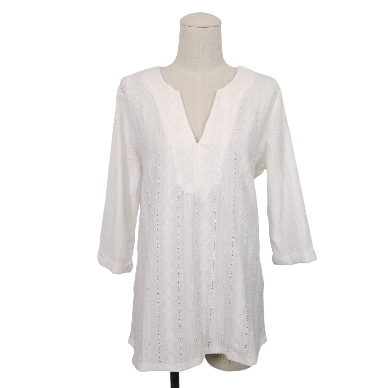 NIC+ZOE Nic+Zoe Angled Lace Blouse Milk Sz Small Size S / US 4 / IT 40 - 1 Thumbnail
