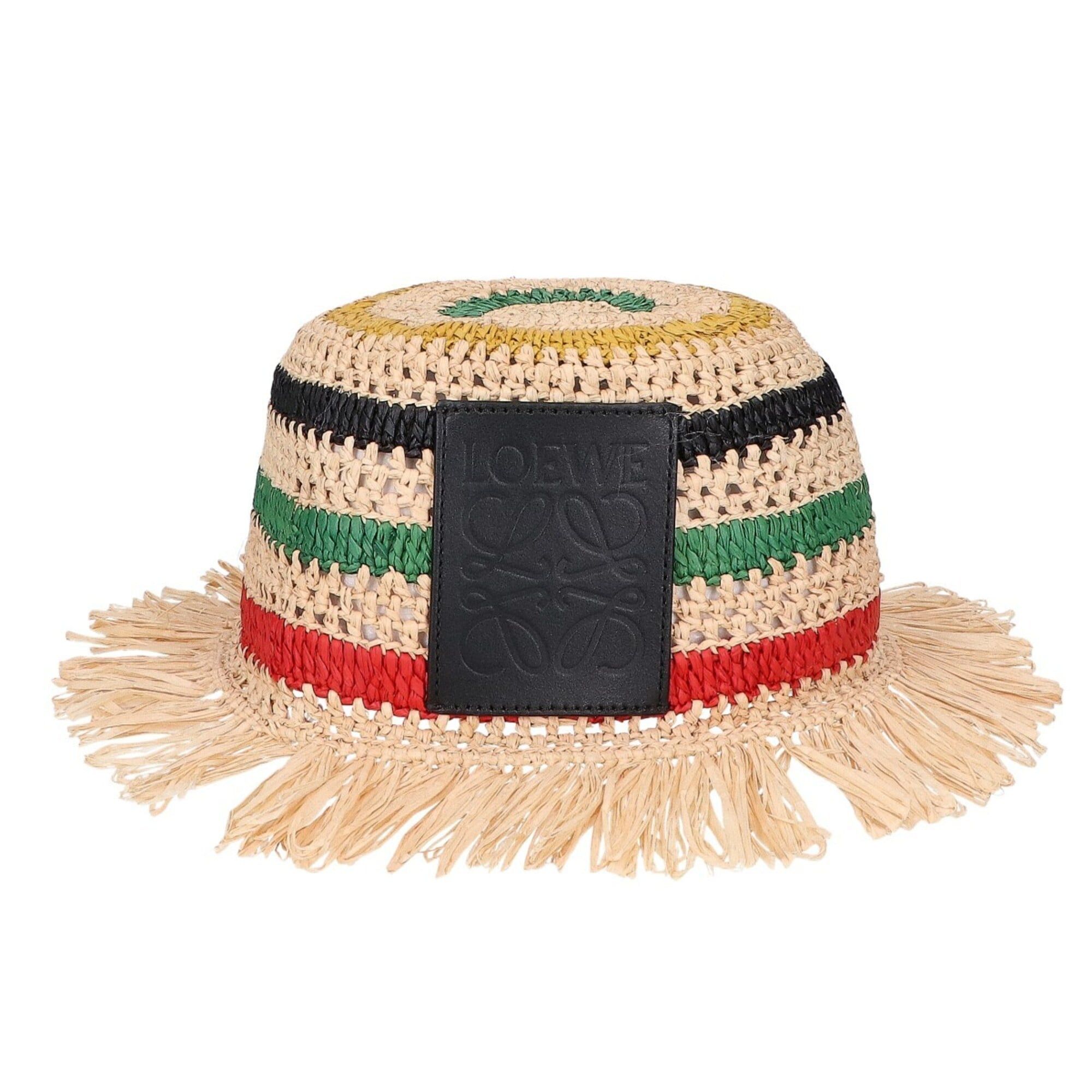Loewe LOEWE K820295X68 Anagram Raffia Stripe Clochette Hat, Multicolor, Women's Size ONE SIZE - 1 Thumbnail