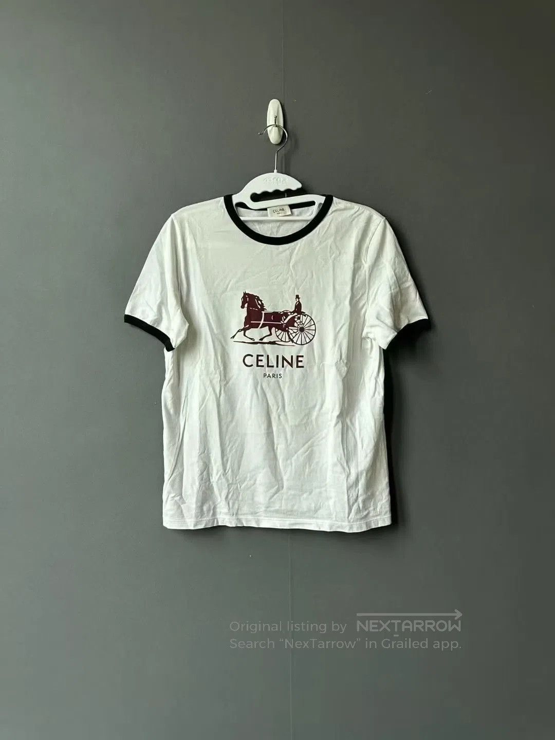 Celine CELINE White Carriage Short Sleeve T-Shirt| Size M / US 6-8 / IT 42-44 - 1 Thumbnail