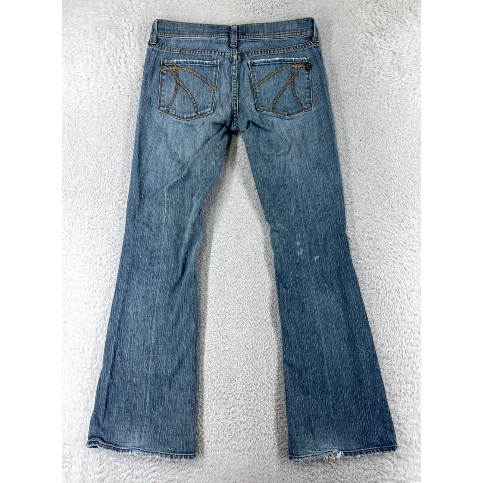 Vintage New York & Company Jeans Women 2 Blue Denim Flared Low Rise 5-Pocket Cotton Blend Denim Blue Size 26" / US 2 / IT 38 - 2 Thumbnail