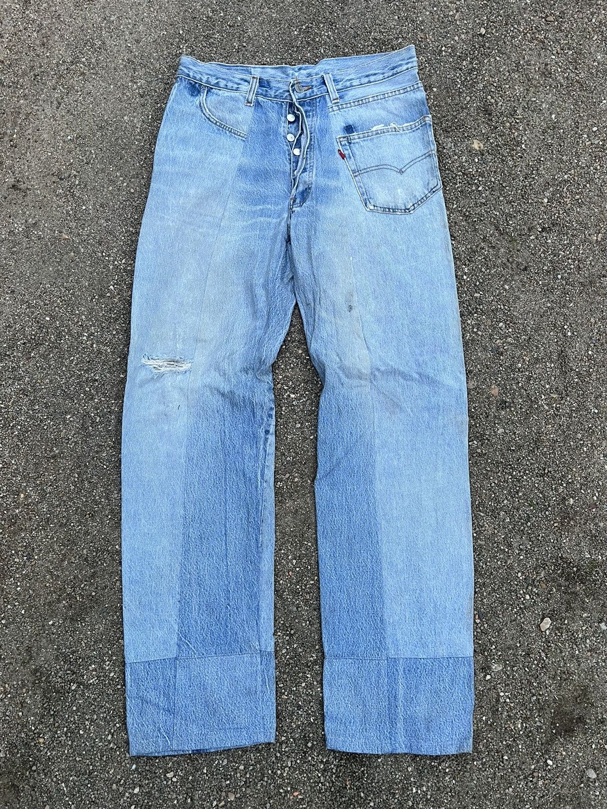 Vintage levis 501 custom made distressed denim