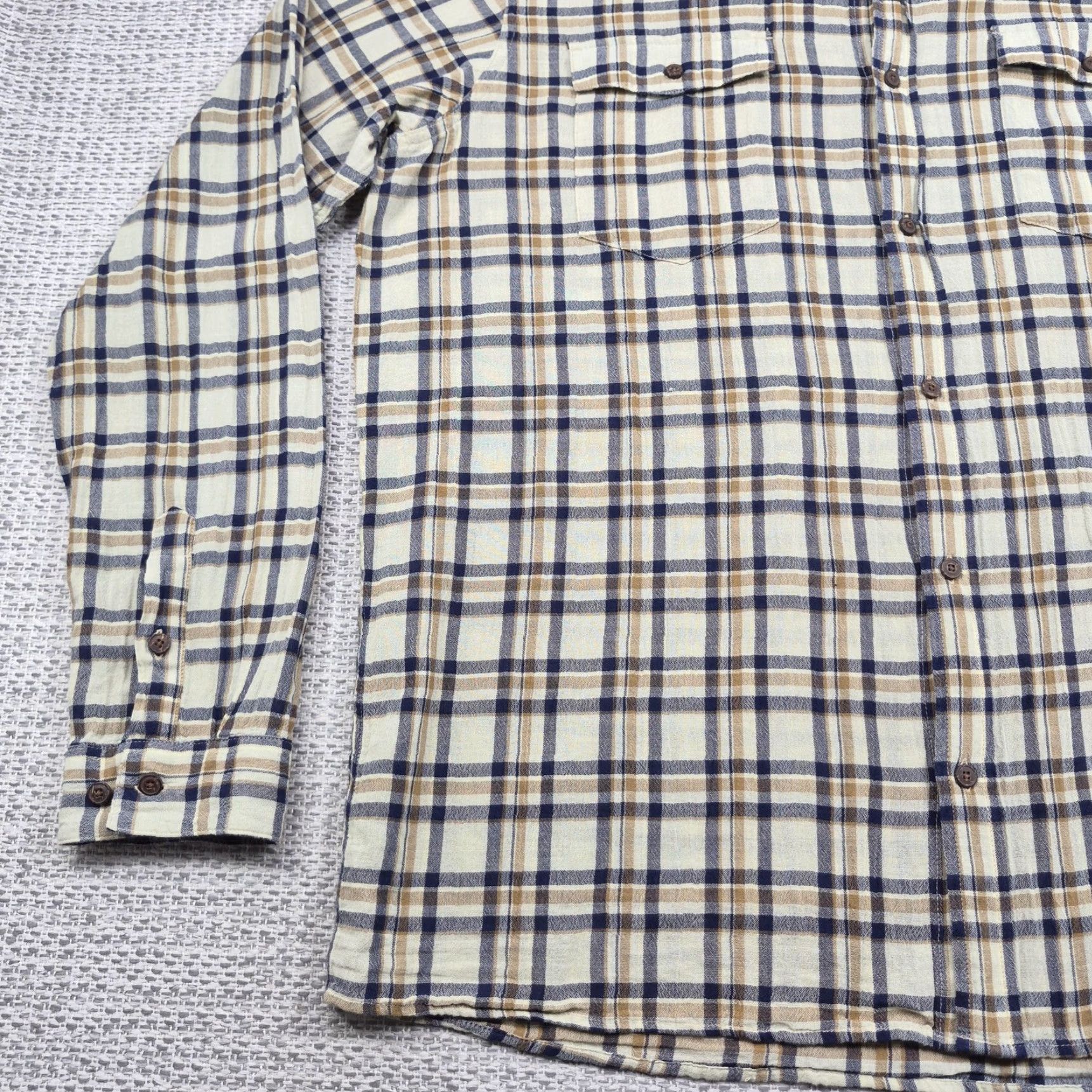 Patagonia Patagonia Button Up Shirt Mens 2XL Beige Plaid Cotton Long Sleeve Hipster Size US XXL / EU 58 / 5 - 3 Thumbnail