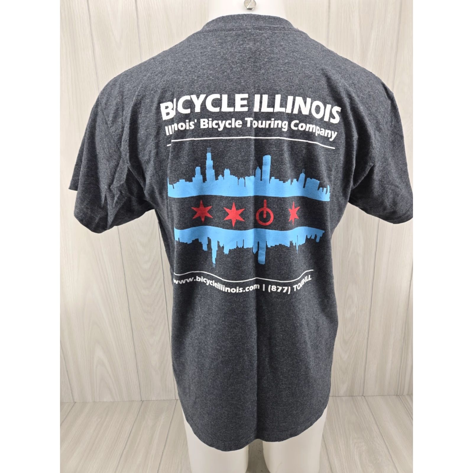 Gildan VINTAGE Gildan Illinois Bicycling Touring Company Shirt L Gray Shirt Mens Size US L / EU 52-54 / 3 - 2 Thumbnail