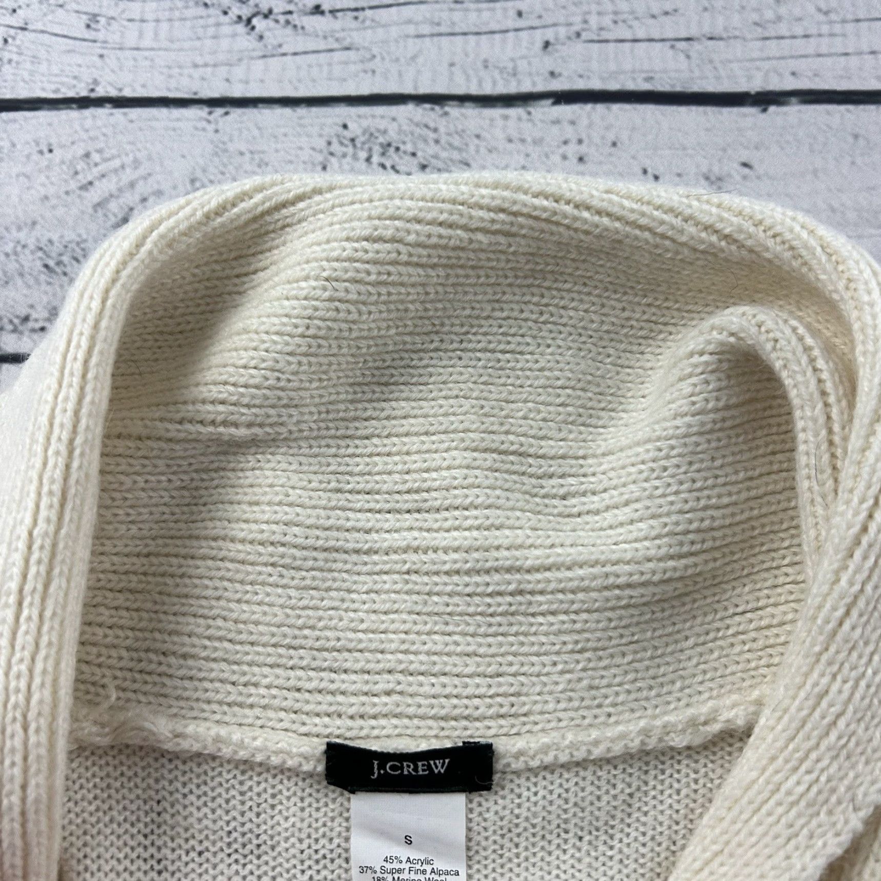 J.Crew J.Crew Alpaca Merino Wool Blend Sweater Womens Small Ivory Pullover Knit Casual 90s Size S / US 4 / IT 40 - 2 Thumbnail