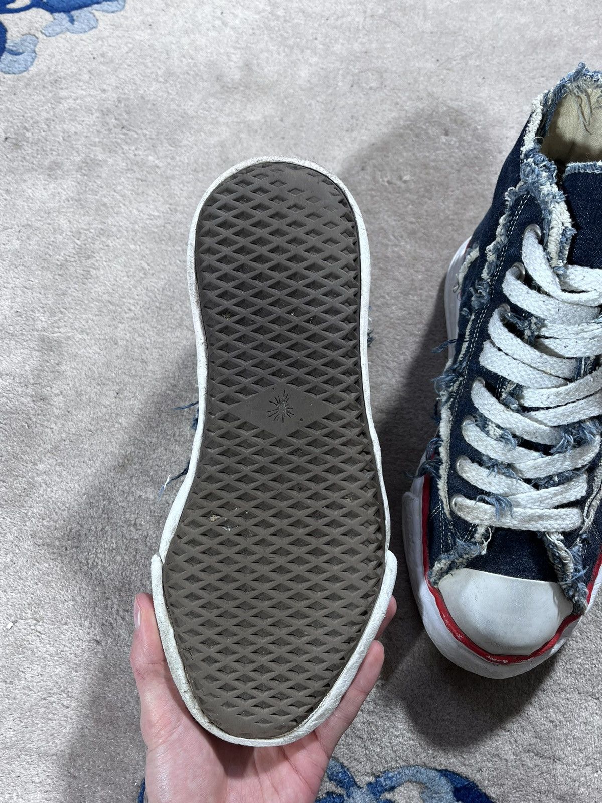 Maison MIHARA YASUHIRO × Nigel Cabourn Nigel Cabourne x Mihara Yasuhiro Hi Top Hank Denim Sneaker Size US 10 / EU 43 - 4 Thumbnail