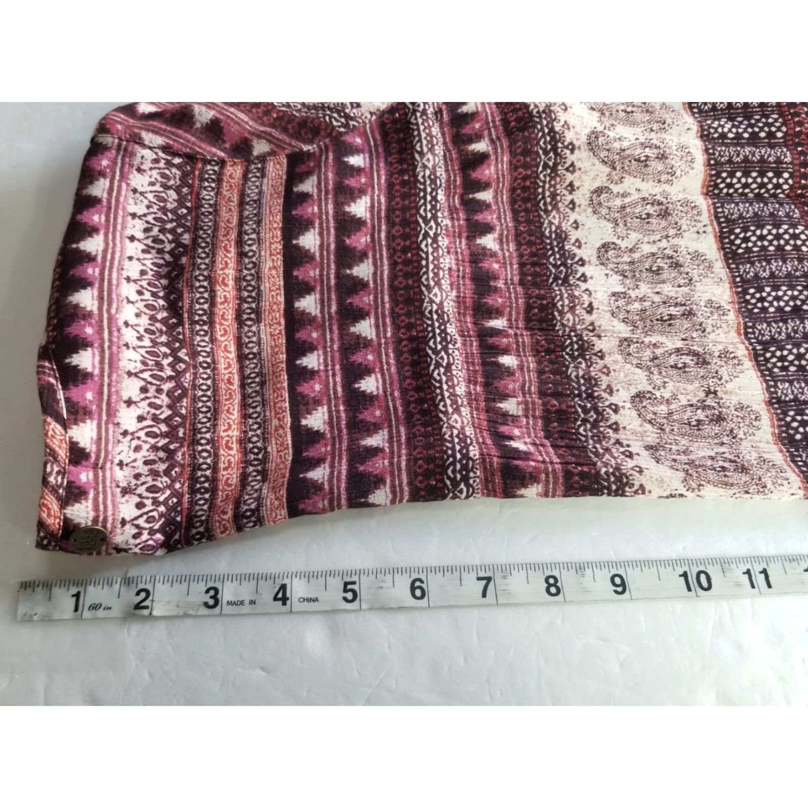 Billabong Billabong Tunic Top Womens Small Long Sleeve Scoop Neck Tassels Boho Beach Surf Geometric Print Multicolor Rayon Knit Blouse Relaxed Regular Size S Size S / US 4 / IT 40 - 5 Thumbnail
