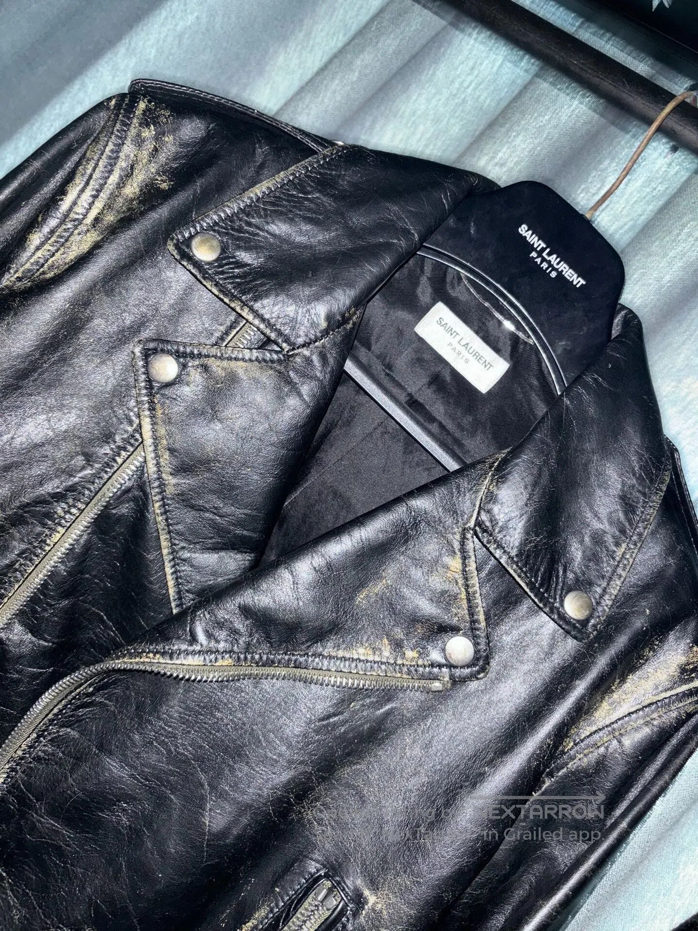 Saint Laurent Paris saint laurent distressed fringe leather jacket. Size US L / EU 52-54 / 3 - 4 Thumbnail