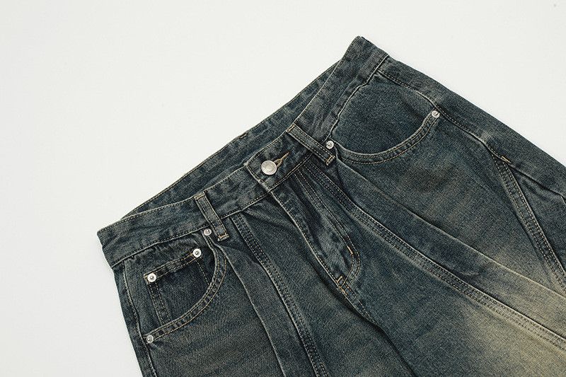 Vintage Retro Japanese style patchwork washed distressed jeans Size US 32 / EU 48 - 3 Thumbnail