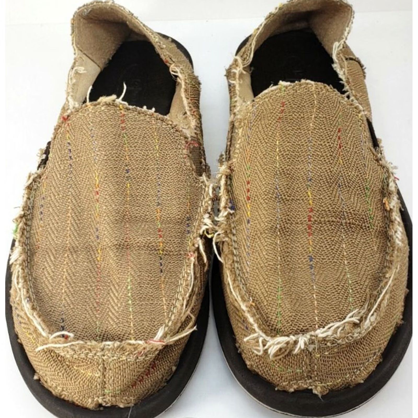 Sanuk Sanuk Donna Women's Loafers 8M 39EU Caramel Striped Casual Comfort Size US 8 / IT 38 - 3 Thumbnail