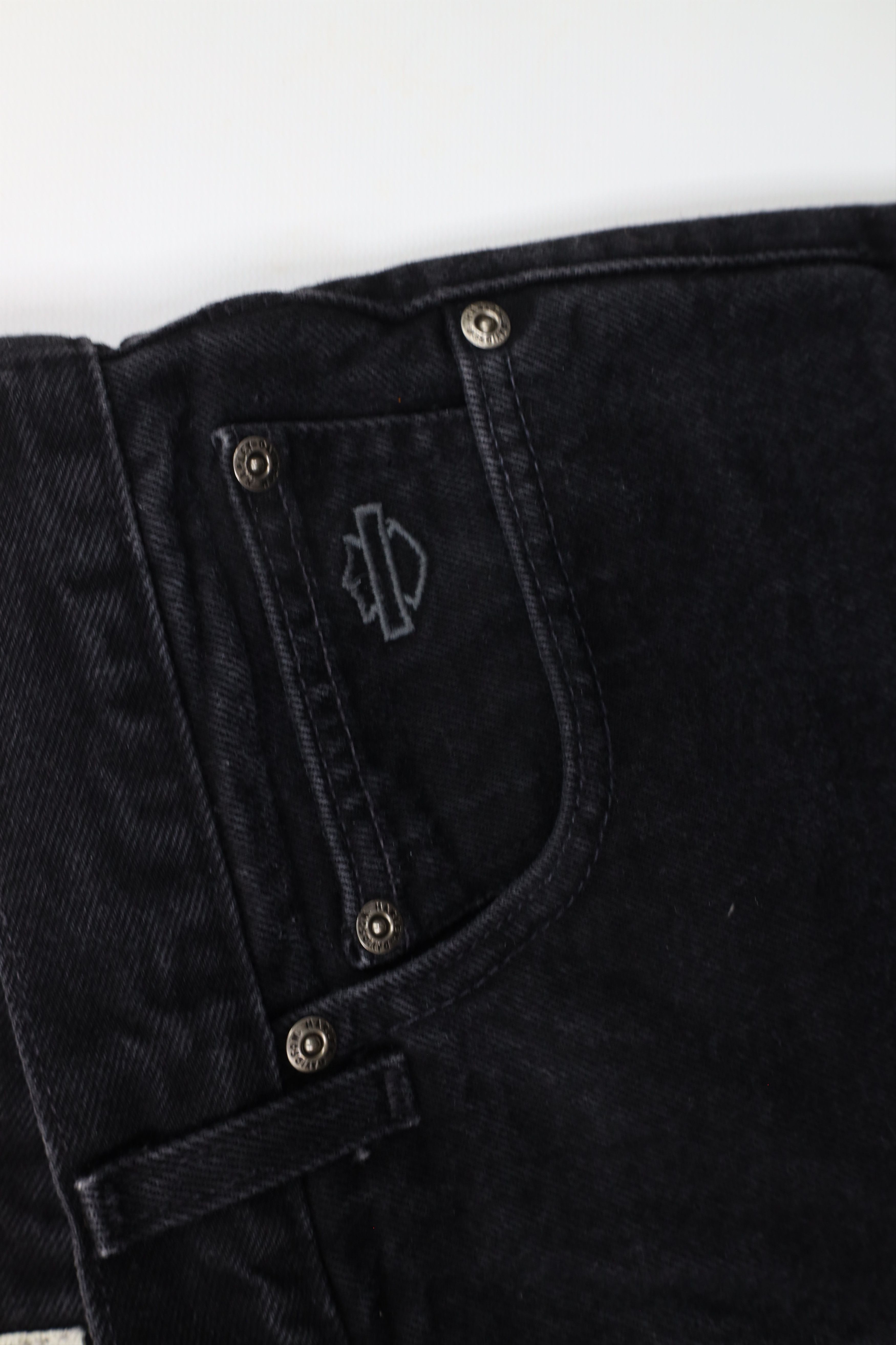 Harley Davidson × Vintage Vintage Harley Davidson Straight Leg Denim Jeans Black Size US 36 / EU 52 - 7 Thumbnail