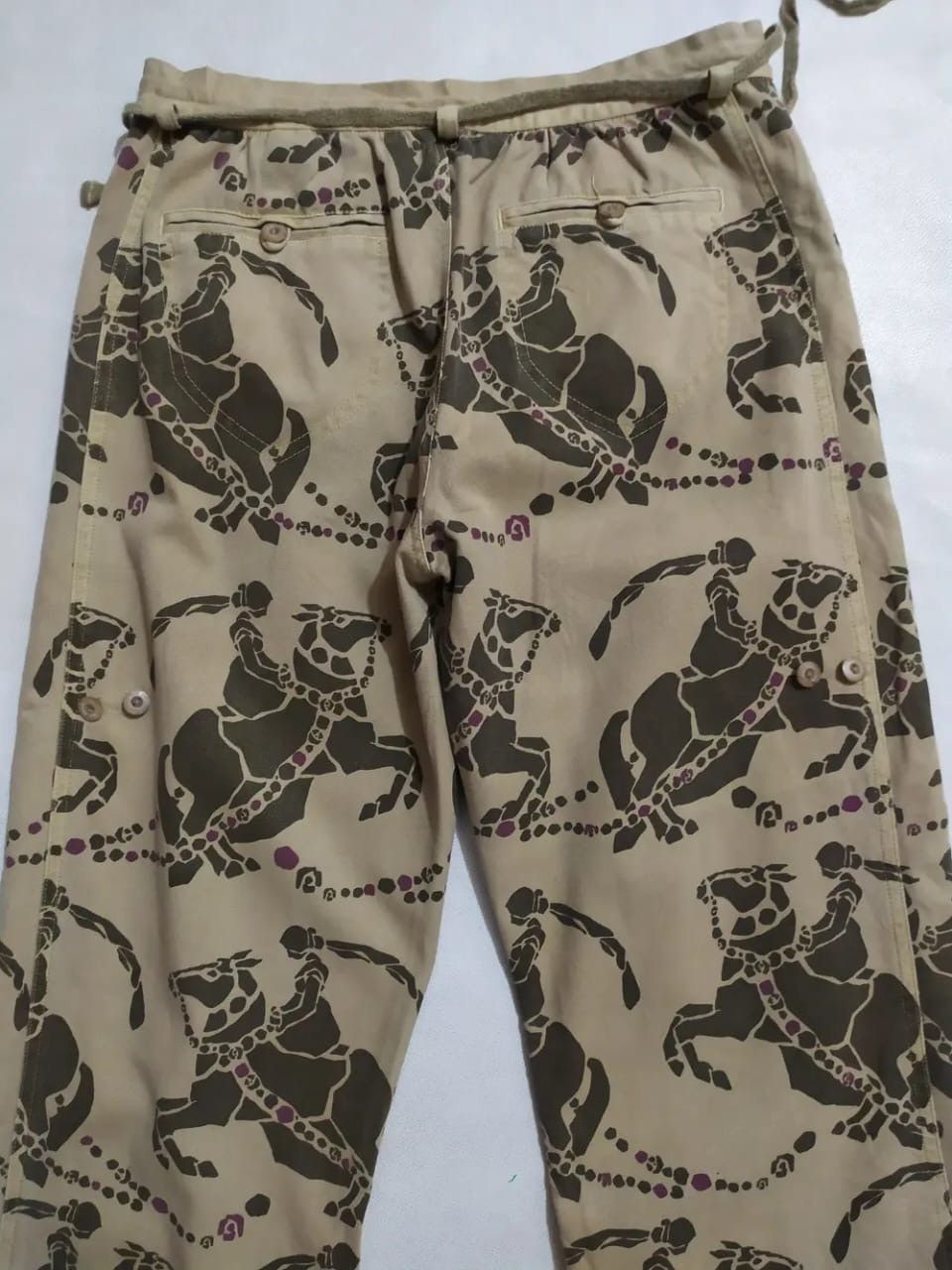 Japanese Brand Scolar Japan Fullprint Art Knight Horses Nice Design Pants Size US 29 - 9 Thumbnail