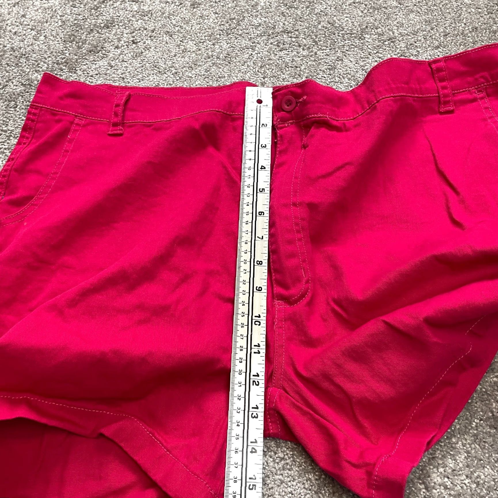 Vintage Chams Chino Shorts Bermuda 5" Inseam Womens 26 Pink Cotton Twill Button Solid Everyday Casual Ladies Cotton Blend Size 32" / US 10 / IT 46 - 3 Thumbnail