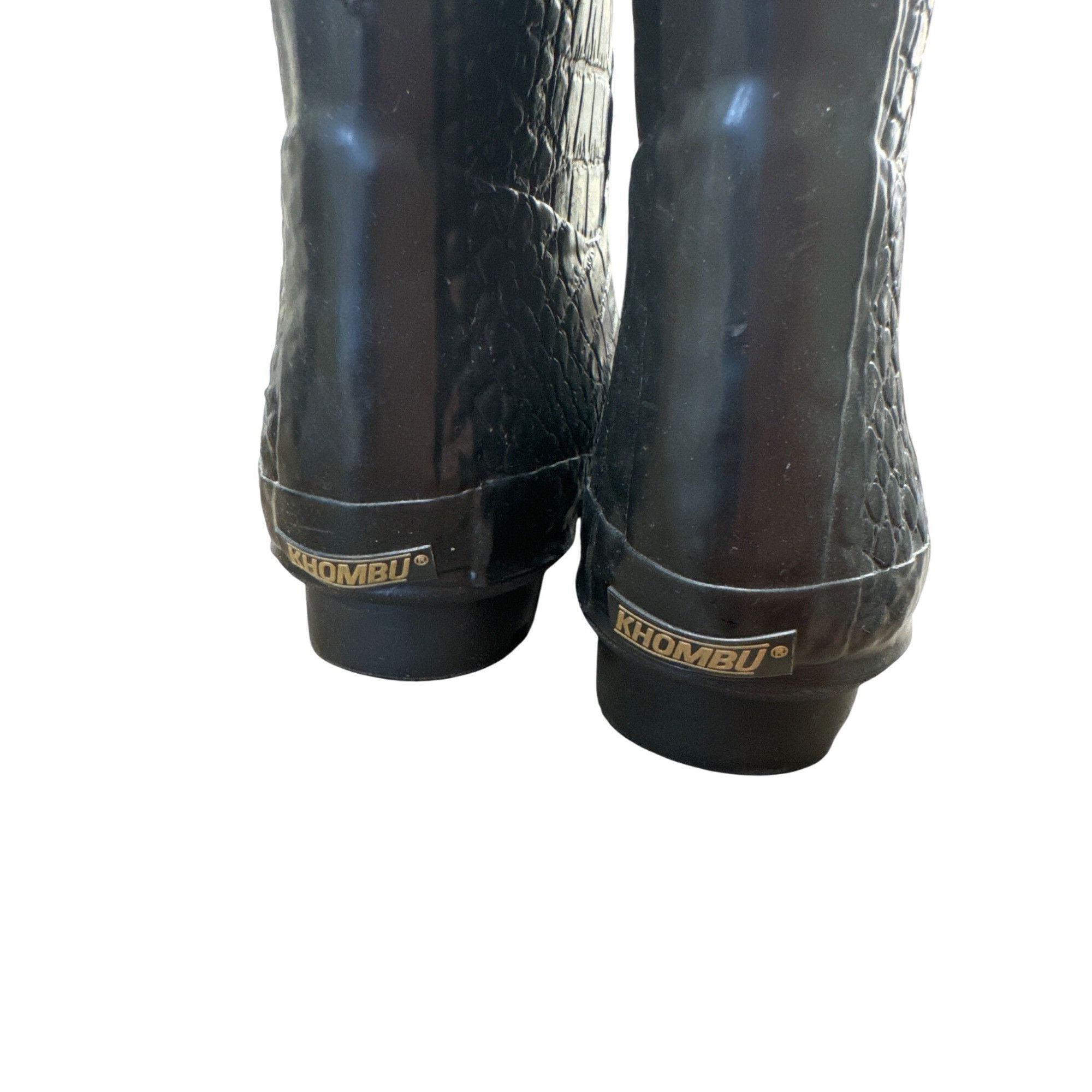 Other Khombu Womens Black Crocodile-Embossed Rain & Snow Boots Siz Size US 10 / IT 40 - 8 Thumbnail