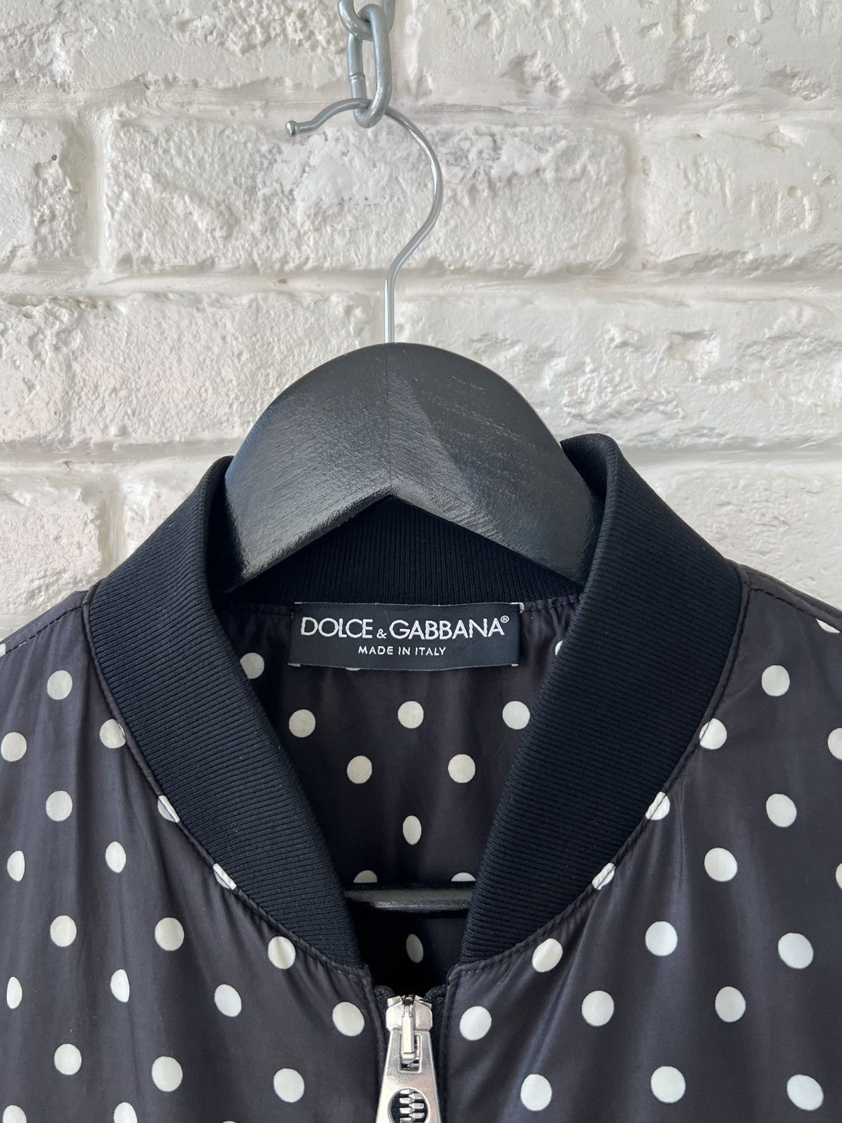 Dolce & Gabbana Dolce&Gabbana Black Polka Dot Zip Bomber Jacket Size M / US 6-8 / IT 42-44 - 4 Thumbnail