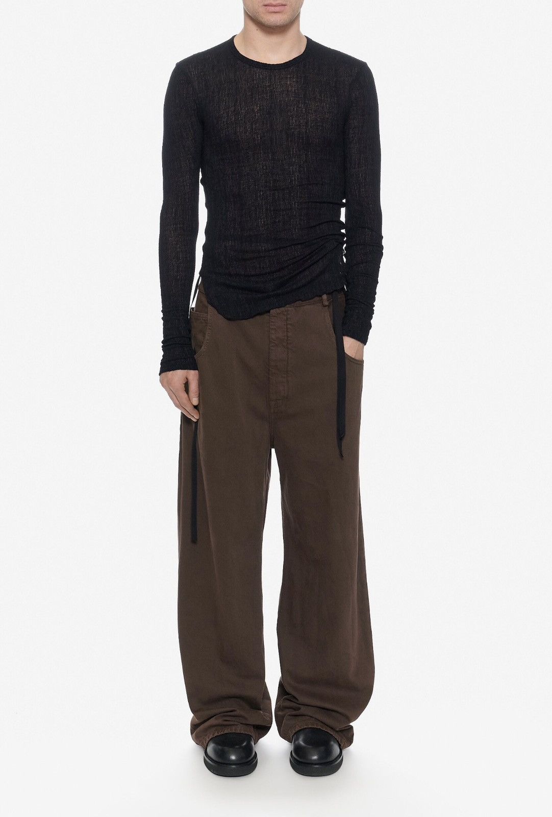 Ann Demeulemeester Last Ann Demeulemeester Wrinckled Wool Blend Top Size US XL / EU 56 / 4 - 4 Thumbnail