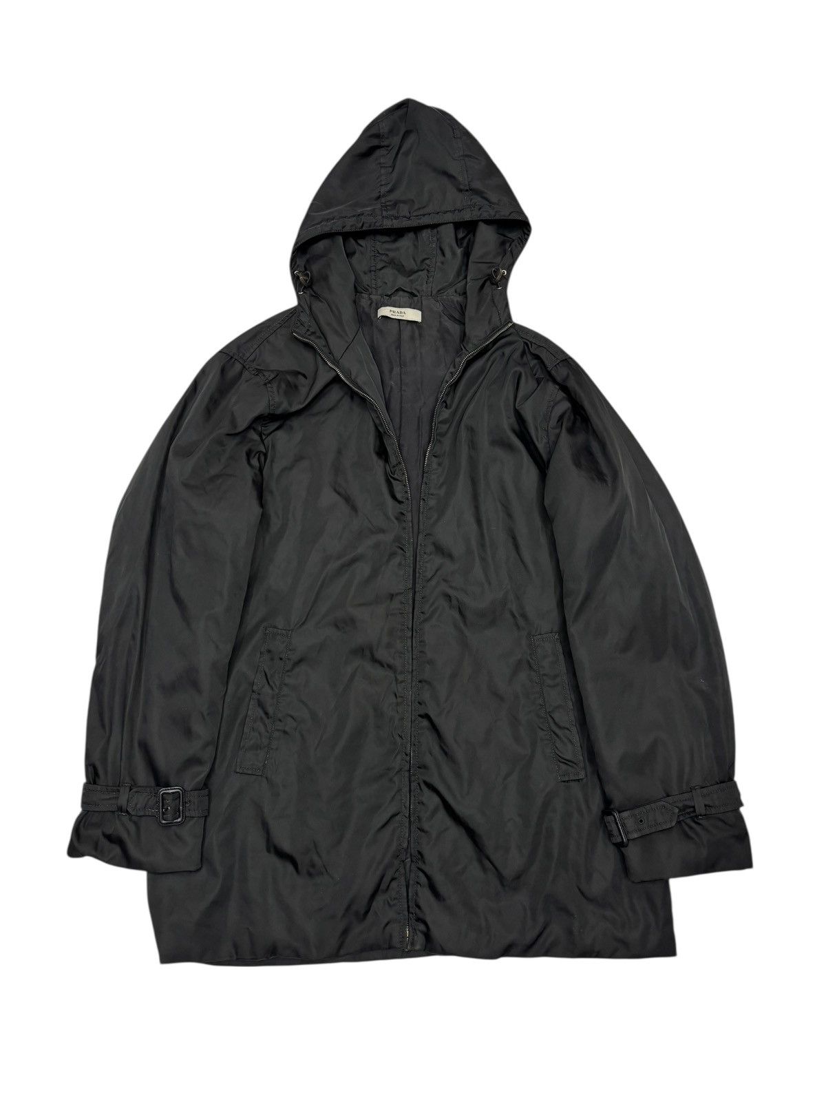 Prada PRADA Black Nylon Overcoat Jacket Size US M / EU 48-50 / 2 - 9 Thumbnail