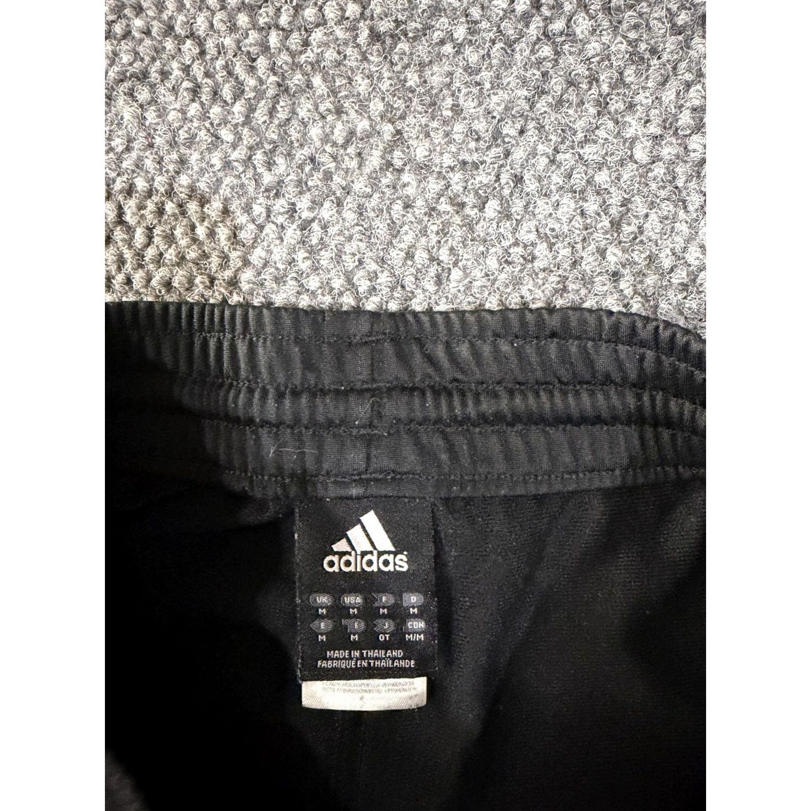 Adidas Adidas Track Pants Mens M Black Knit Elastic Waist Three Stripes Athletic Pants Size US 31 - 4 Thumbnail