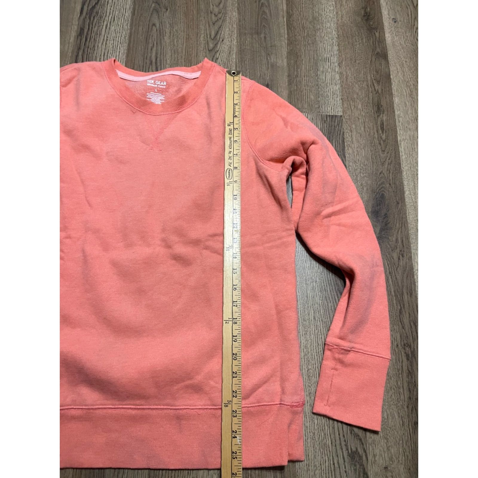 Tek Gear Tek Gear Sweater Women's Size L Orange Ultrasoft Fleece Pullover Regular Crew Neck Long Sleeve Size L / US 10 / IT 46 - 6 Thumbnail