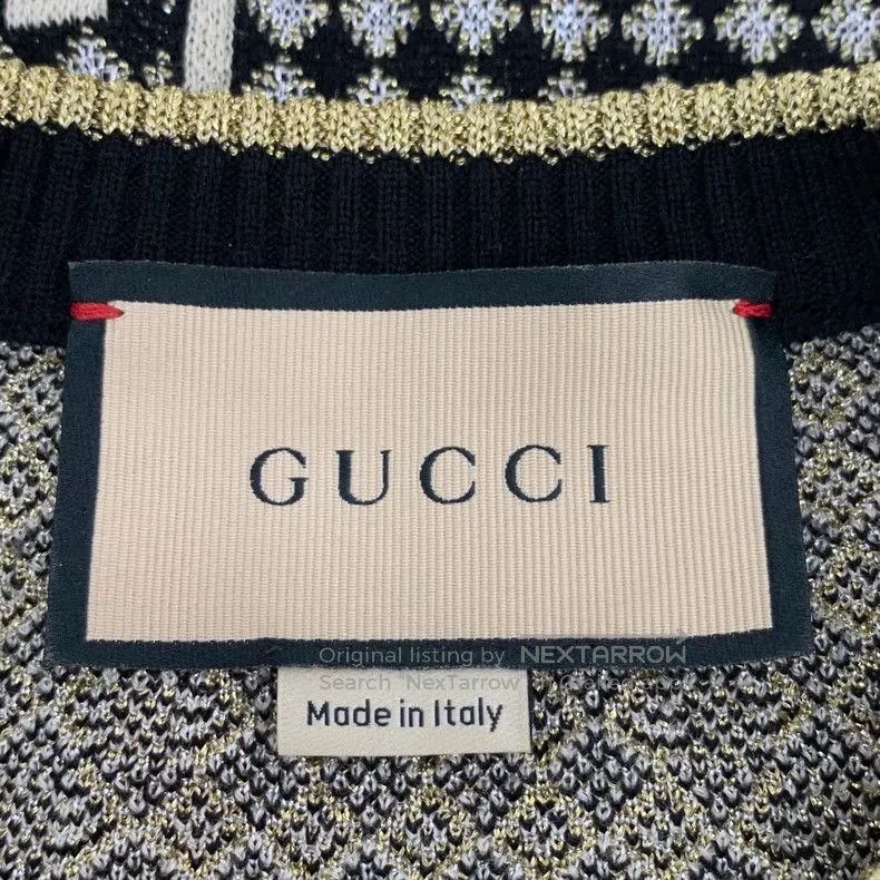 Gucci Gucci Logo Print Wool Short Sleeve Sweater. Size US XS / EU 42 / 0 - 5 Thumbnail