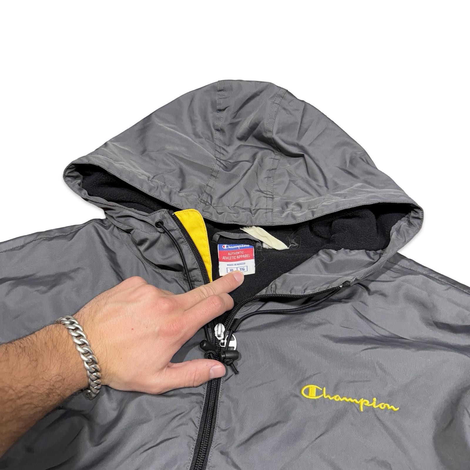 Champion Champion Windbreaker Gray Pullover Inner Fleece Jacket Size US XL / EU 56 / 4 - 3 Thumbnail