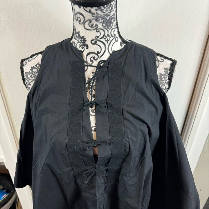 Hache Hache black tie front paneled side shirt business casual. Size XS / US 0-2 / IT 36-38 - 2 Thumbnail