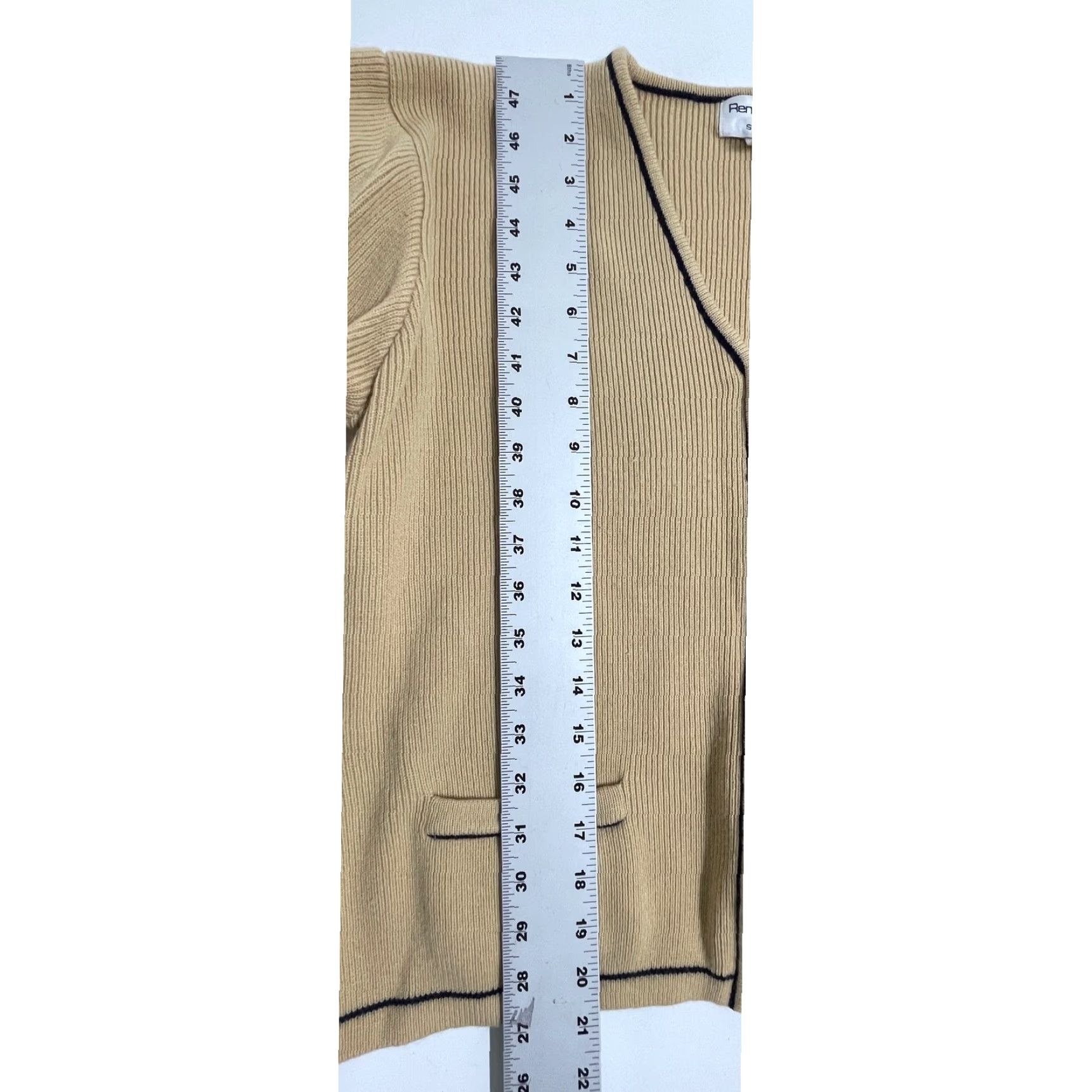 Vintage Rena Rowan Cardigan Sweater Womens M Mustard Long Sleeve V-Neck Tailored Classic Academia Preppy Demure 90s Inspired Size M / US 6-8 / IT 42-44 - 5 Thumbnail