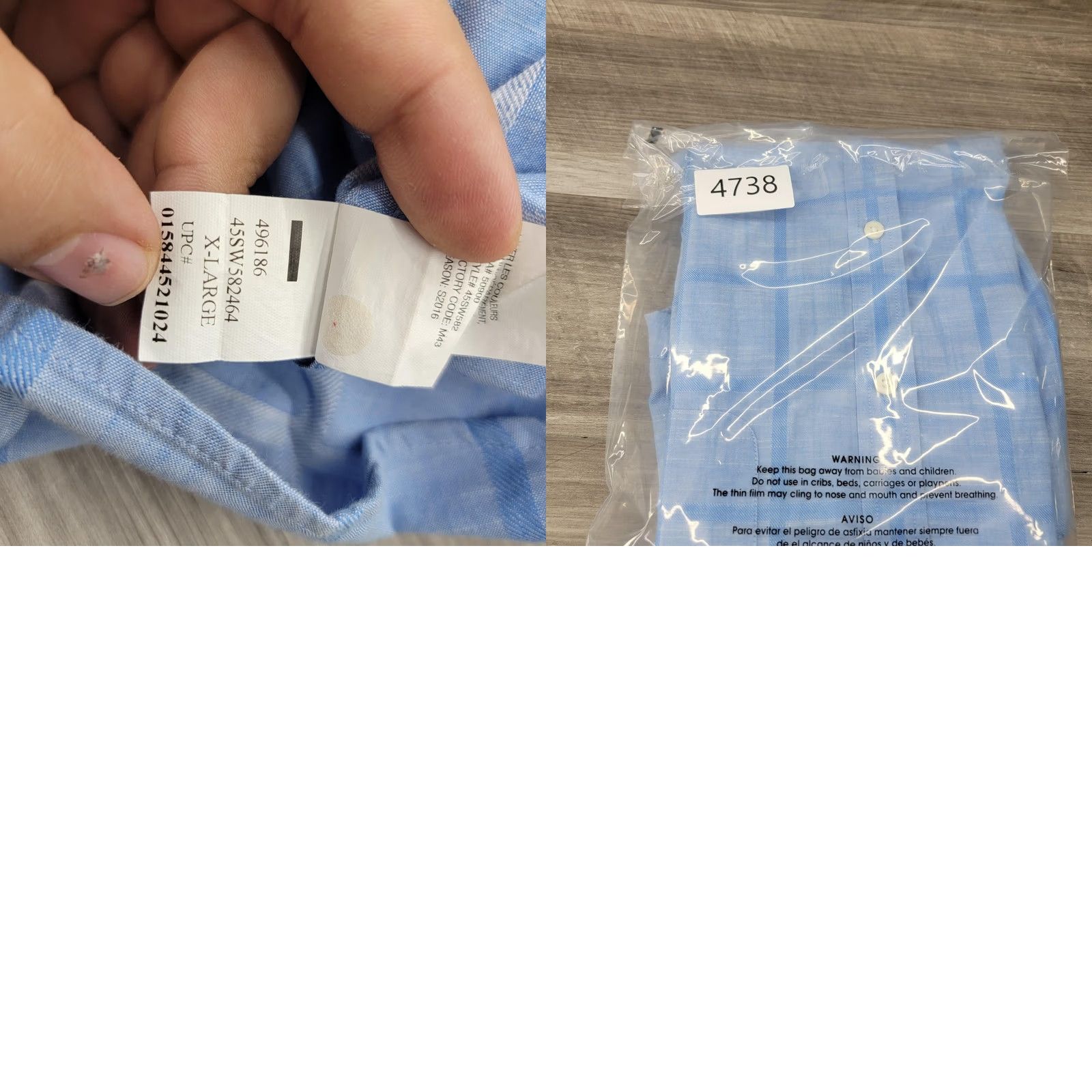 Izod Izod Saltwater Shirt Mens XL Light Blue Plaid Short Sleeve Button 45SW82464 Size US XL / EU 56 / 4 - 8 Thumbnail