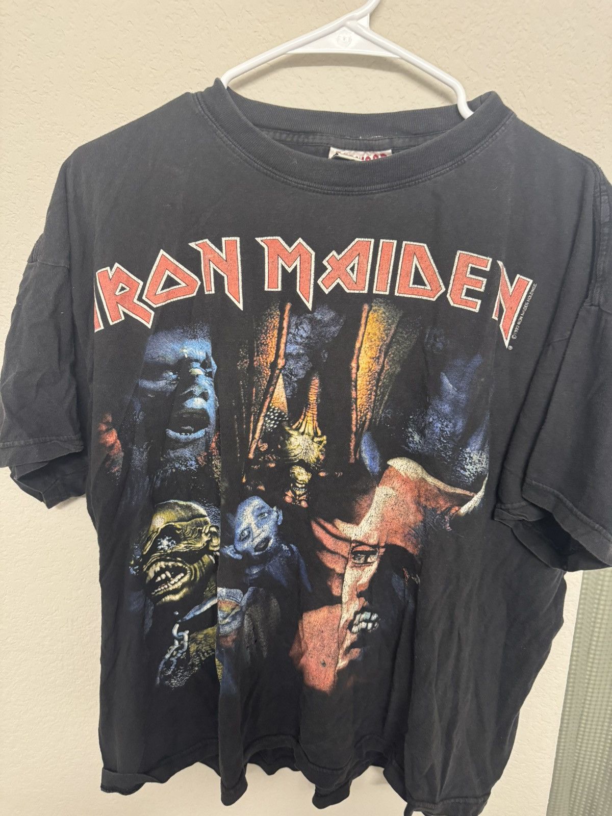 image of Vintage Iron Maiden Band Tee in Black, Men's (Size XL)