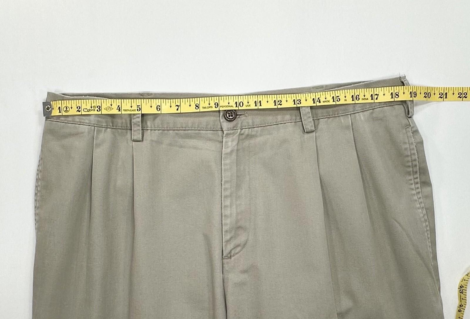 Izod Izod Pleated Straight Leg Chinos Brown Mens 38/34 Size US 38 / EU 54 - 3 Thumbnail