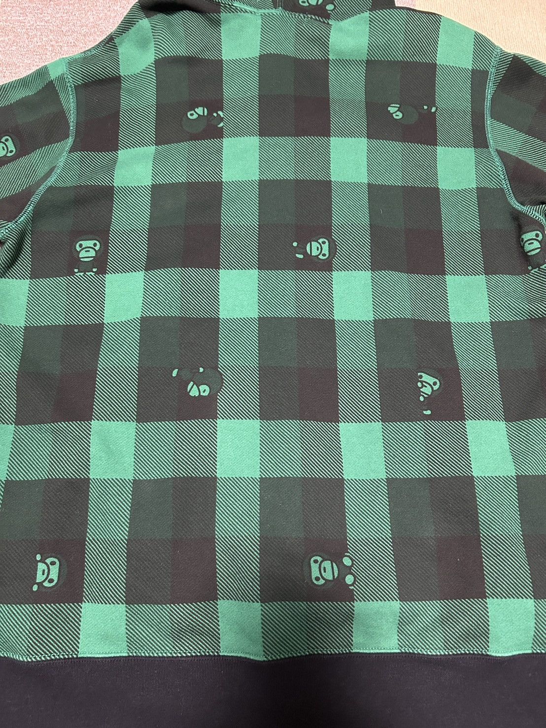 Bape Y2K Bape Green Milo Shibuya Plaid check Full Zip Hoodie XL Size US XL / EU 56 / 4 - 3 Thumbnail