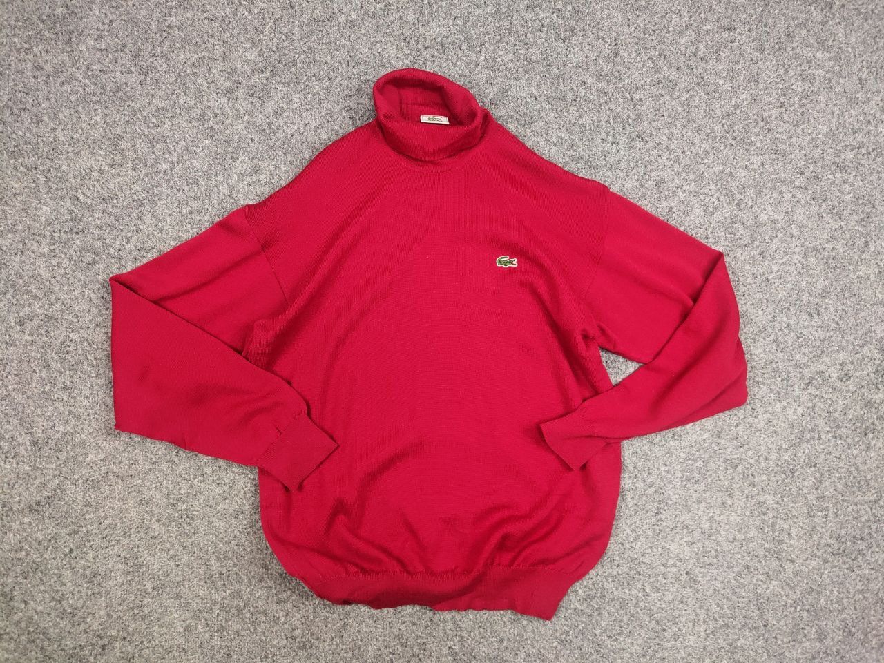 Lacoste Vintage 90's Lacoste Logo Red Wool Turtleneck Sweater Size US XL / EU 56 / 4 - 7 Thumbnail