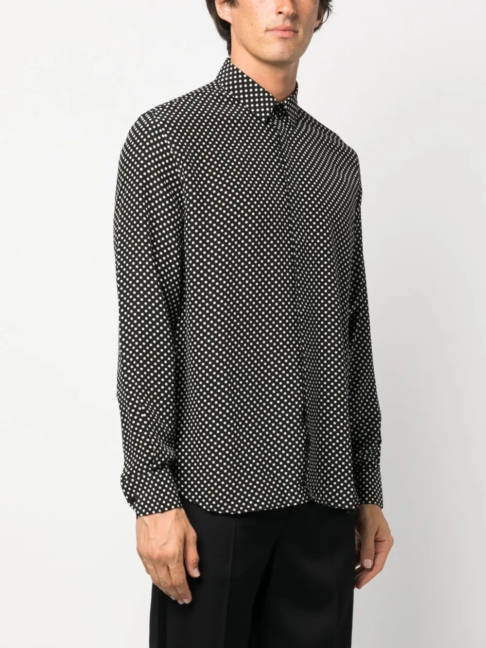 Saint Laurent Paris o1y0325 Patterned Shirt in White/Black Size US M / EU 48-50 / 2 - 3 Thumbnail