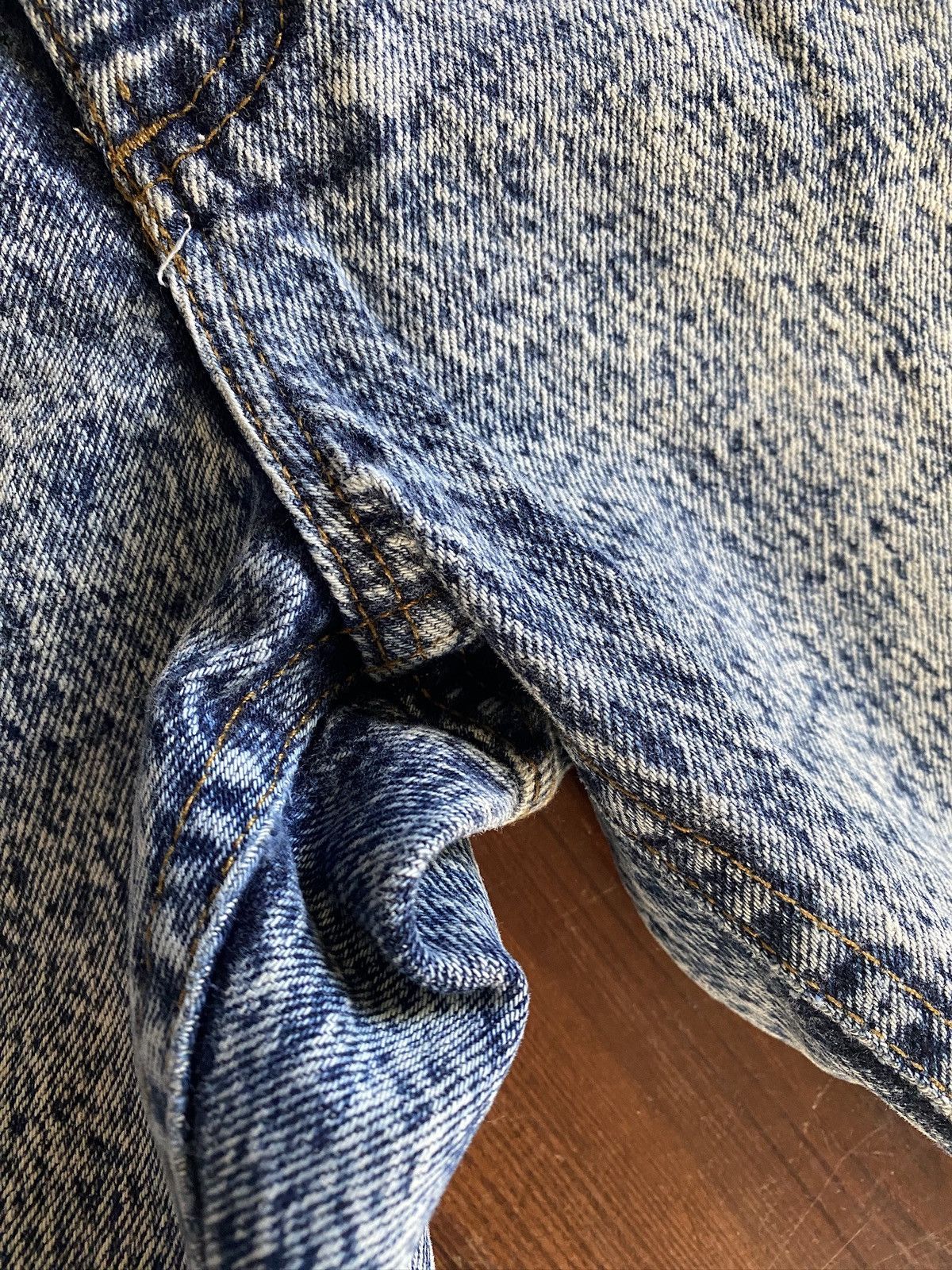 Lee Vintage 80’s Lee Blue & White Acid Wash Denim Jeans 28x28 Size 28" / US 6 / IT 42 - 16 Thumbnail