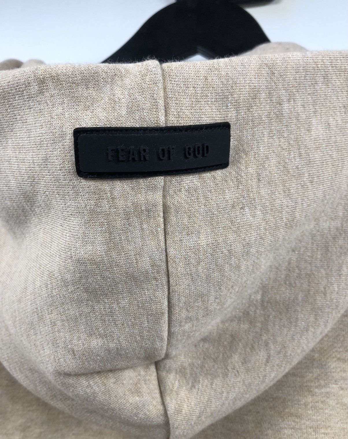 Fear of God Fear of God Essentials Logo Embossed Heather Oatmeal Hoodie Size US M / EU 48-50 / 2 - 9 Thumbnail