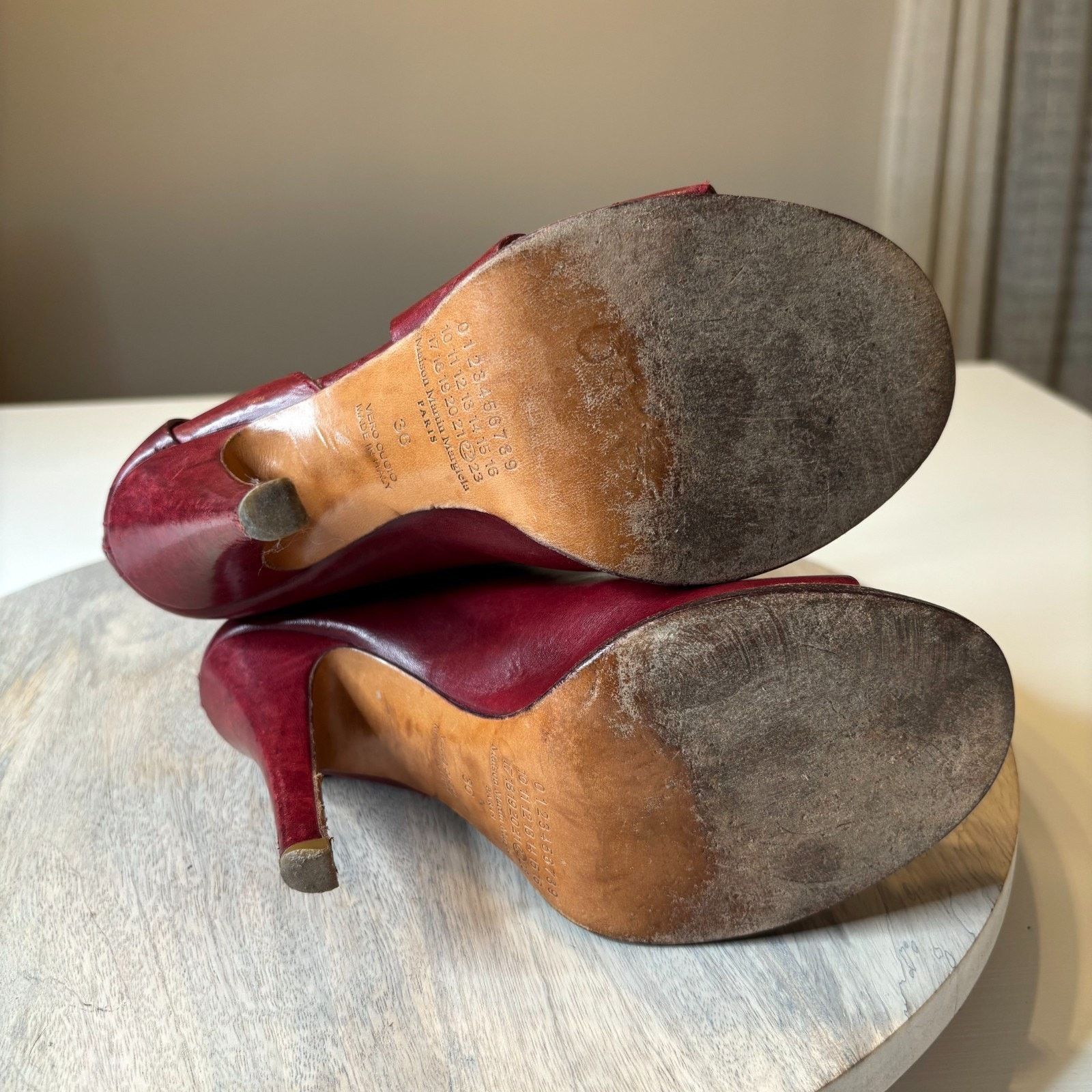 Maison Margiela Maison Margiela Peep Toe Heels Red Ankle Cuff EU 36 US 6 Size US 6 / IT 36 - 7 Thumbnail