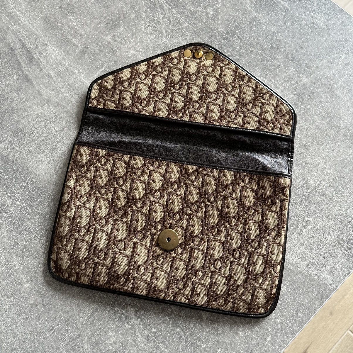 Christian Dior Monsieur Vintage Christian Dior Clutch 80’s Brown Monogram Leather Size ONE SIZE - 4 Thumbnail