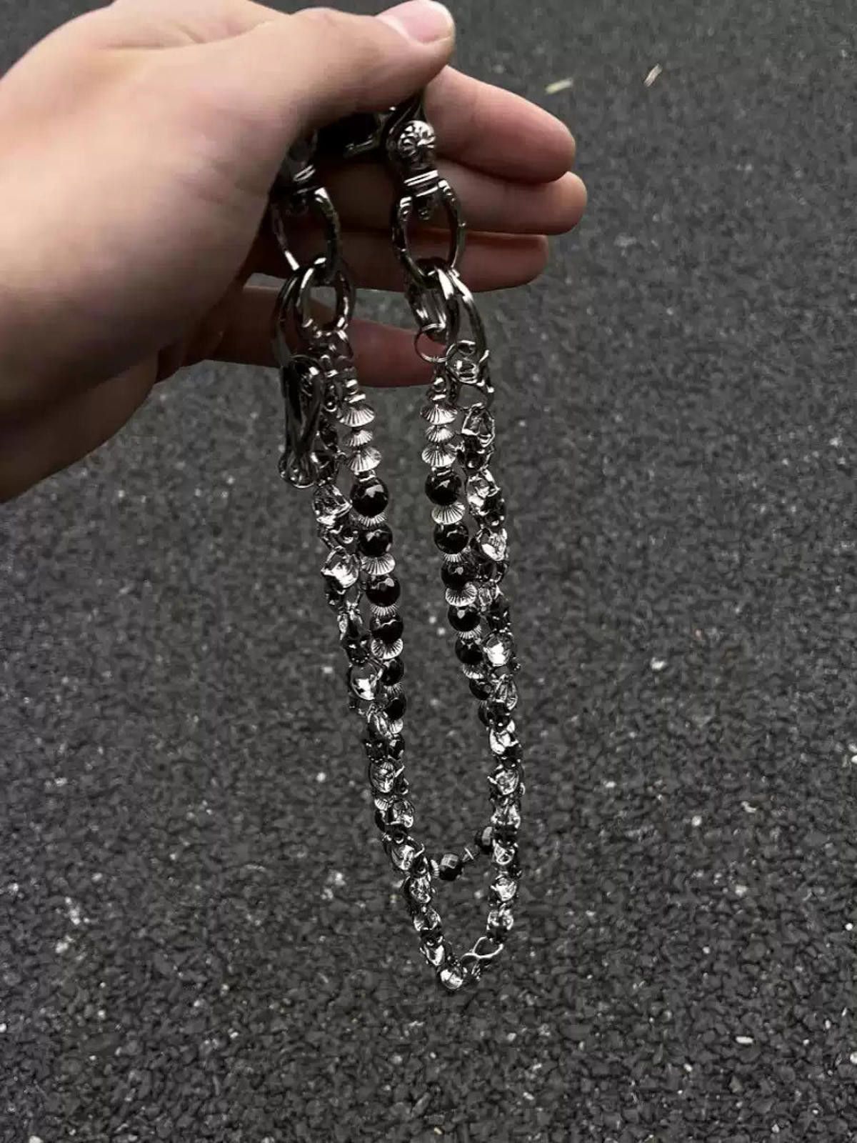 Jewelry Silver Double Chain Wallet Accessory, Men's Chain Size ONE SIZE - 7 Thumbnail