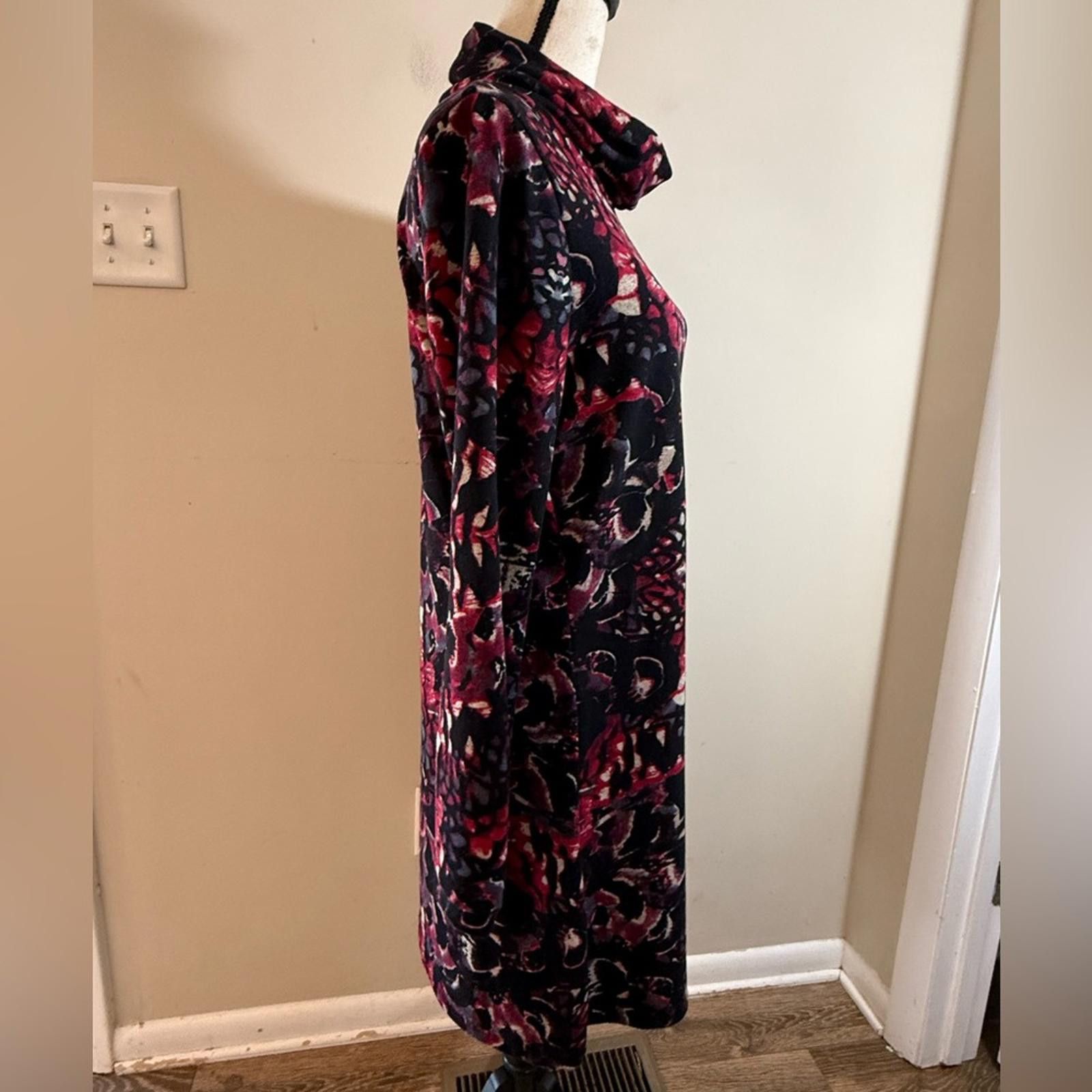 Other Como No? Floral abstract turtleneck shift midi dress SZ M Size M / US 6-8 / IT 42-44 - 2 Thumbnail