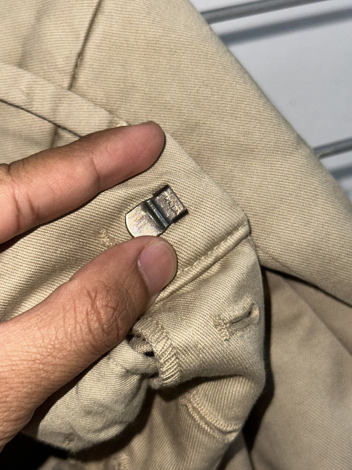 Prada Prada SPH07B Cotton Gabardine Trousers (Khaki) Size 29" - 17 Thumbnail