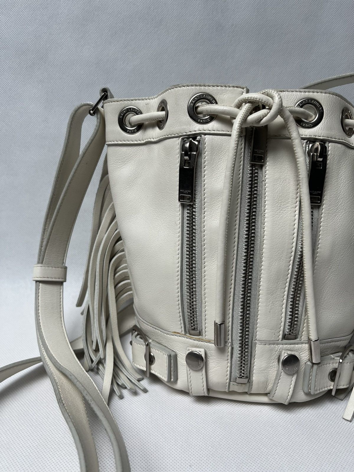 Saint Laurent Paris Saint Laurent Paris mini rider white zipper shoulder bag Size ONE SIZE - 2 Thumbnail