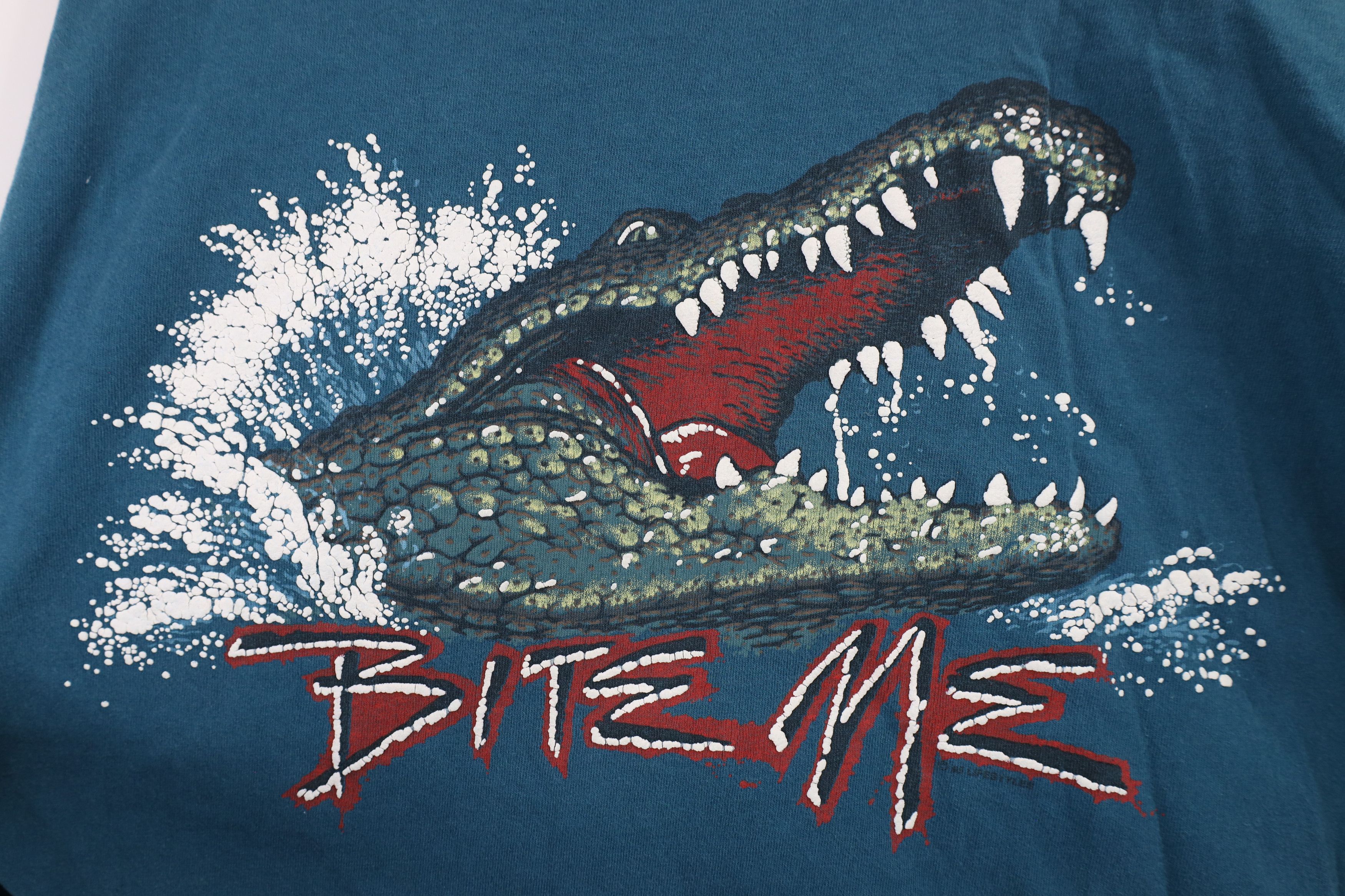 Vintage Vintage 90s Streetwear Alligator Florida Bite Me T-Shirt USA Size US XL / EU 56 / 4 - 12 Thumbnail