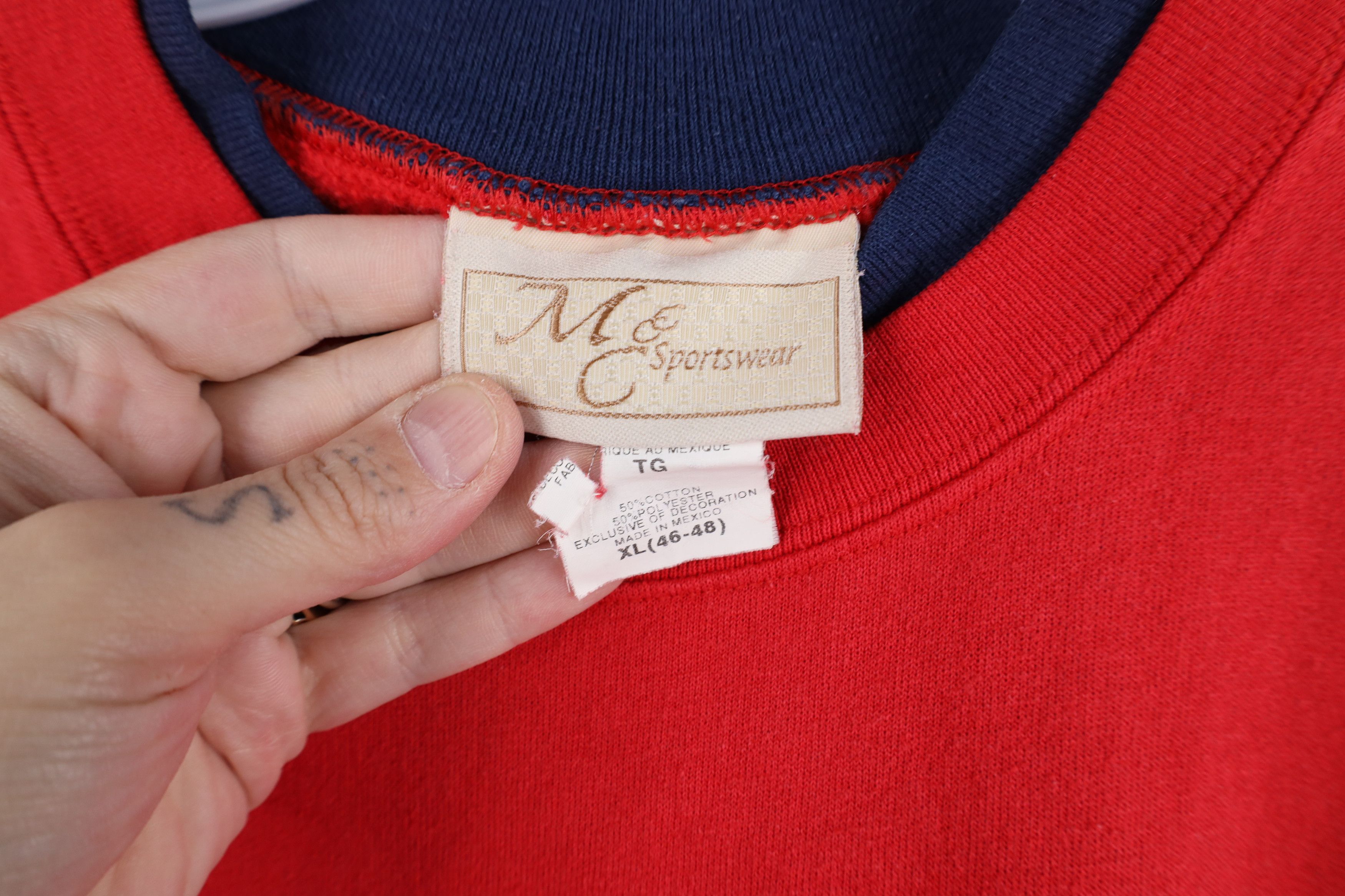 Vintage Vintage 90s Must Love Cats Cat Lady Layered Sweatshirt Red Size XL / US 12-14 / IT 48-50 - 8 Thumbnail