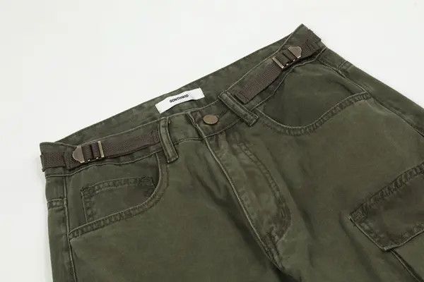 VIBE Cargo Pants Streetwear Multi Pocket Straight Baggy Size US 29 - 3 Thumbnail