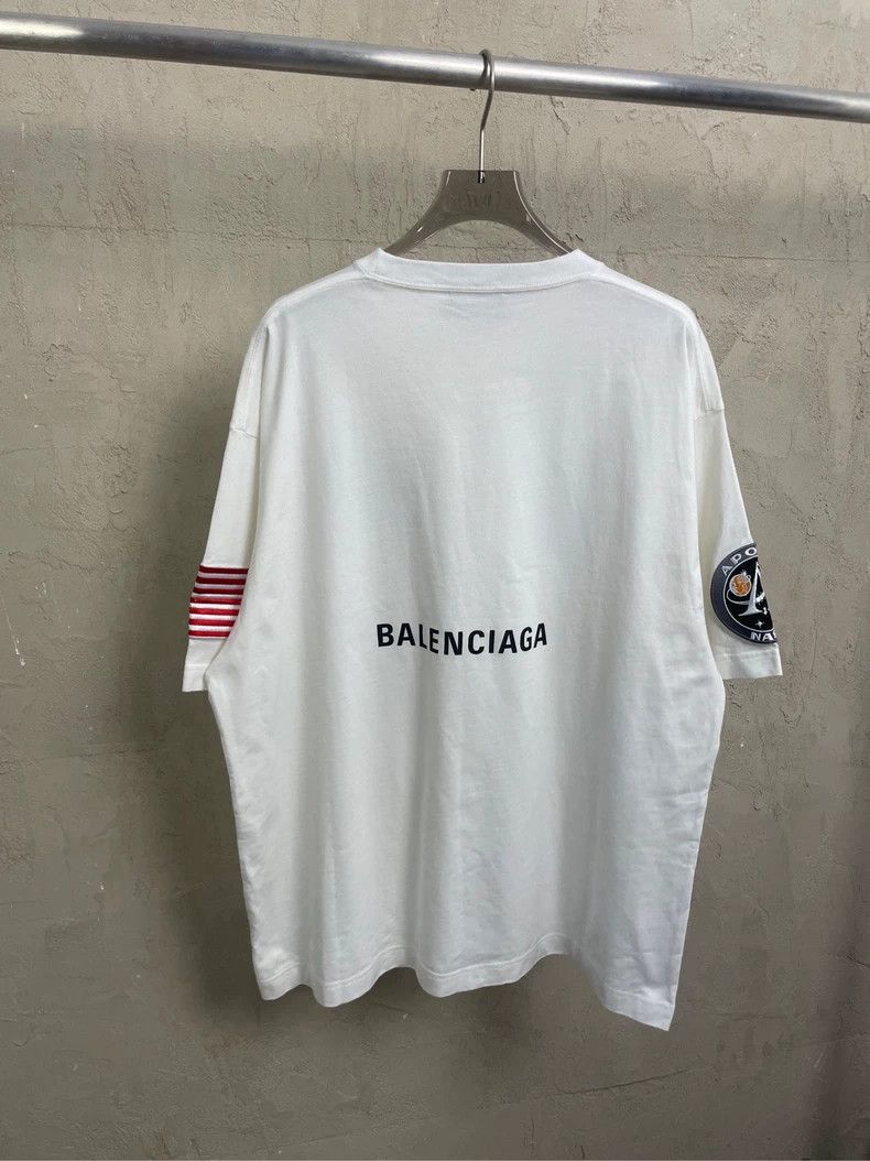 Balenciaga Balenciaga White NASA Logo Embroidered Small Logo Short Sl Size US XS / EU 42 / 0 - 2 Thumbnail