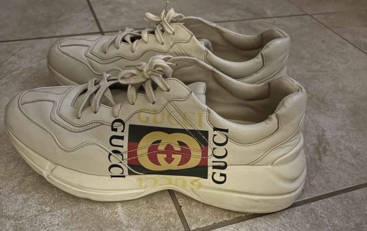 Gucci Gucci logo leather sneakers Size US 12 / EU 45 - 1 Thumbnail