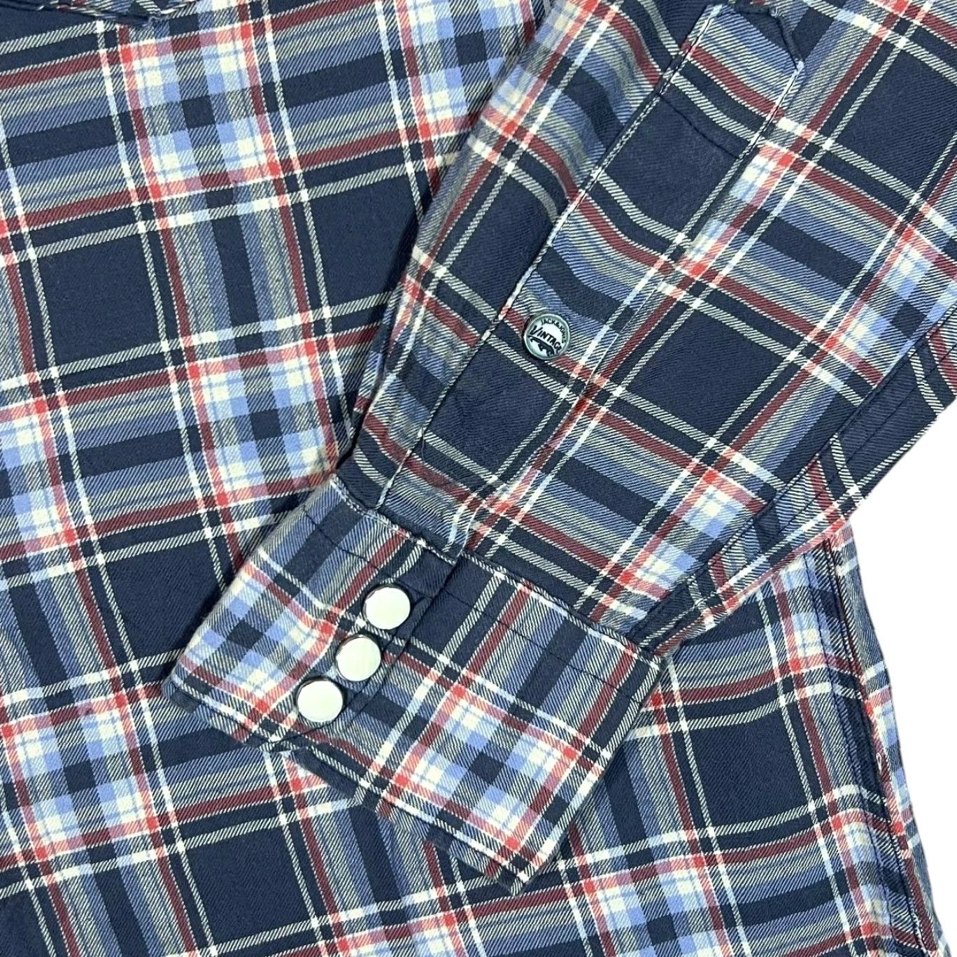 Jack & Jones JACK & JONES "Vintage" Cowboy Western Plaid Check Snap Popper Long Sleeve Shirt Small Shirt Mens Navy Red White Check Western 90s Size US S / EU 44-46 / 1 - 4 Thumbnail