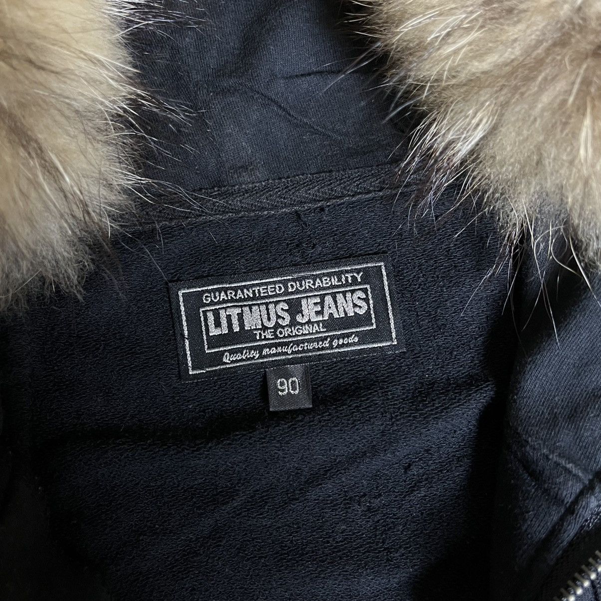 Le Grande Bleu (L.G.B.) Litmus Jeans Fur Trim Techwear Short Sleeve Hoodie Size US M / EU 48-50 / 2 - 11 Thumbnail