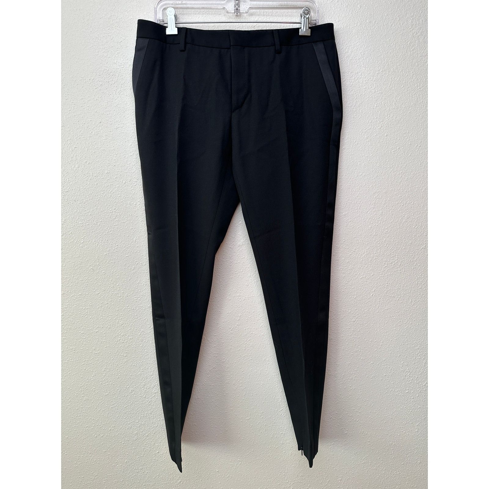 Yves Saint Laurent Saint Laurent Black Tuxedo Pants Satin Stripe Zip Hem US 6 Size 28" / US 6 / IT 42 - 1 Thumbnail