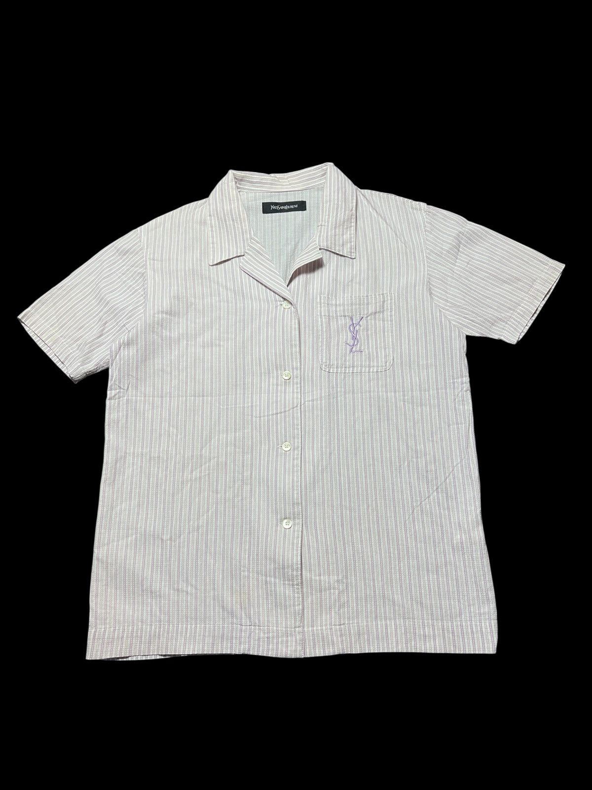 Yves Saint Laurent Vintage YveSaintlaurent Open Collar Pocket Shirt Size US M / EU 48-50 / 2 - 1 Thumbnail