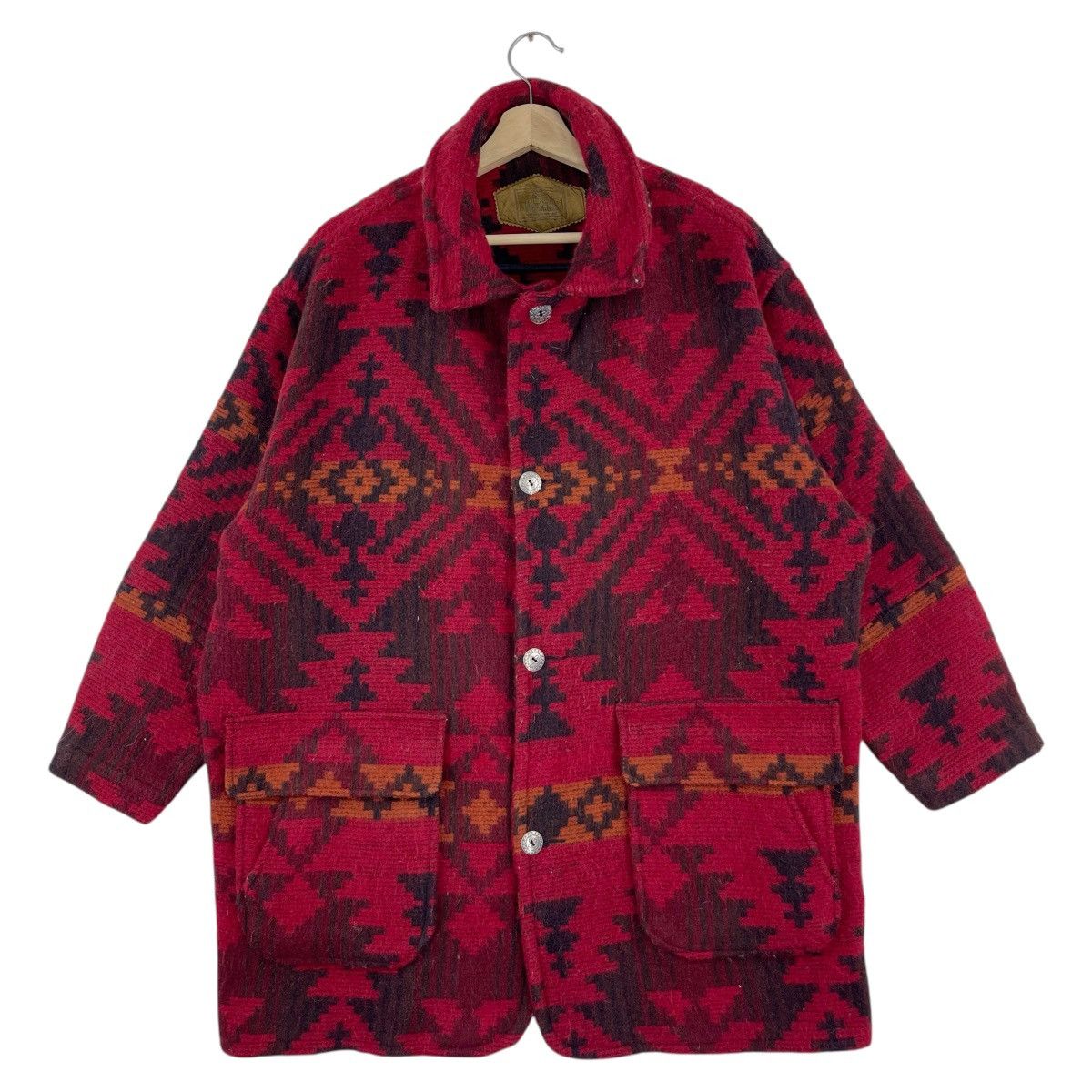 Vintage × Woolrich Woolen Mills 1980 Aztec Native wool Blanket Jacket Size US L / EU 52-54 / 3 - 1 Thumbnail